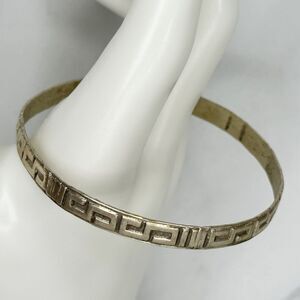 Vintage Mexico Silver Tone Geometric Bangle Bracelet ✨
